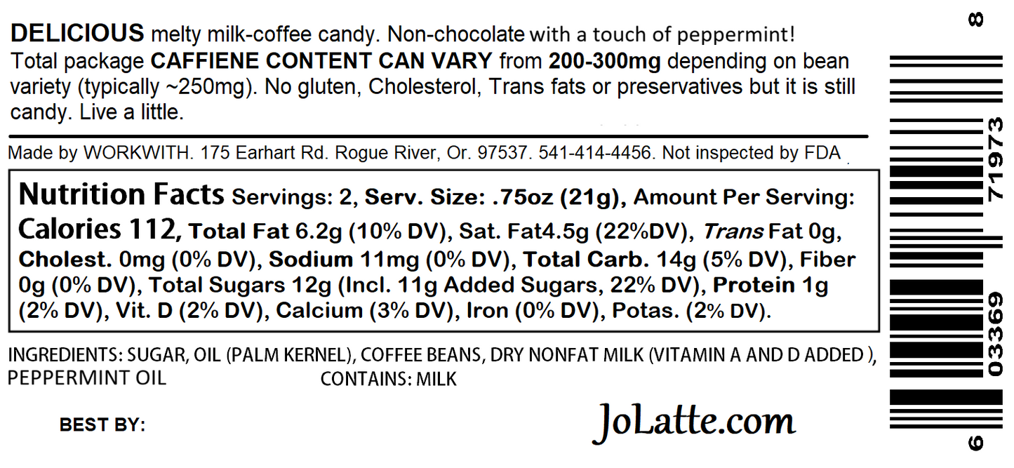 JoLatte milk-Coffee treats by the box! 10-packs