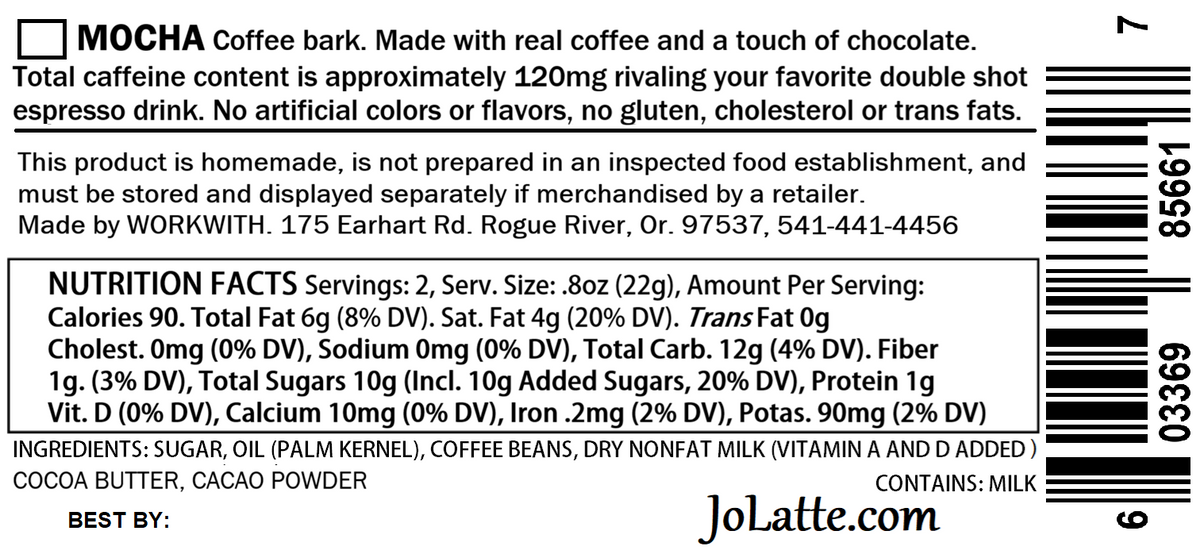 JoLatte milk-Coffee treats (per pack pricing)