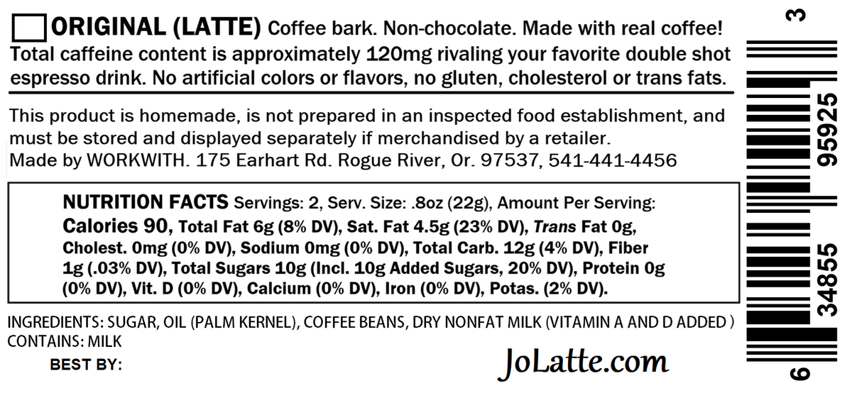 JoLatte milk-Coffee treats (per pack pricing)